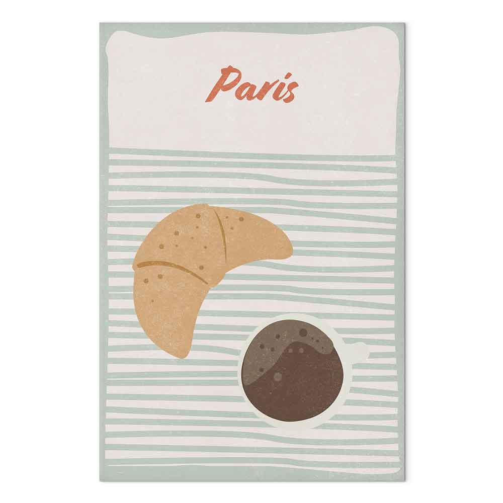 Parisian Breakfast Food Vertical Canvas Print