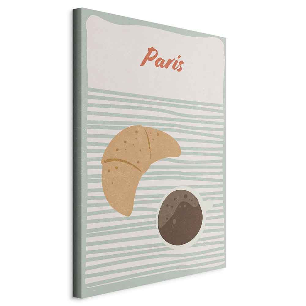 Parisian Breakfast Food Vertical Canvas Print