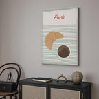 Parisian Breakfast Food Vertical Canvas Print