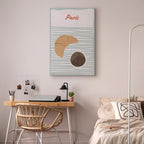 Parisian Breakfast Food Vertical Canvas Print