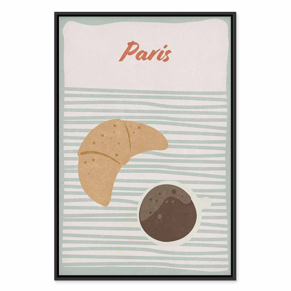 Parisian Breakfast Food Vertical Canvas Print