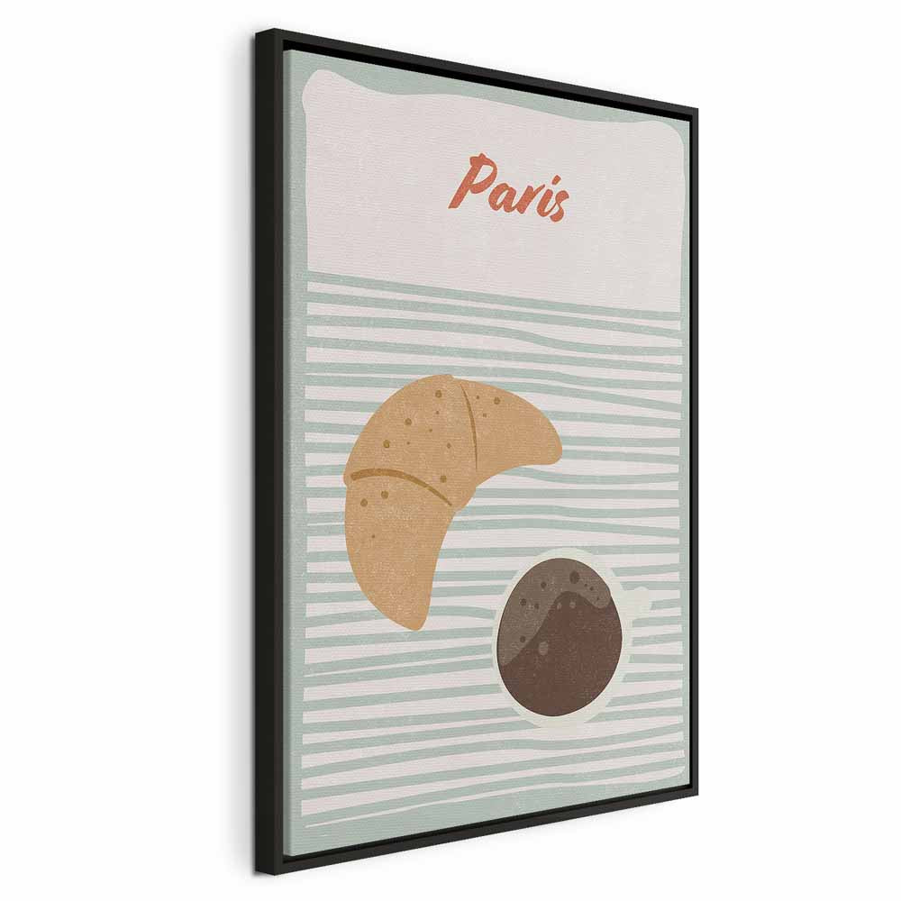 Parisian Breakfast Food Vertical Canvas Print