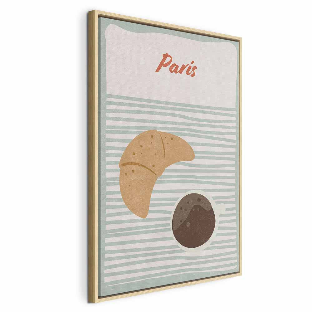 Parisian Breakfast Food Vertical Canvas Print