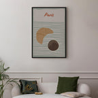 Parisian Breakfast Food Vertical Canvas Print