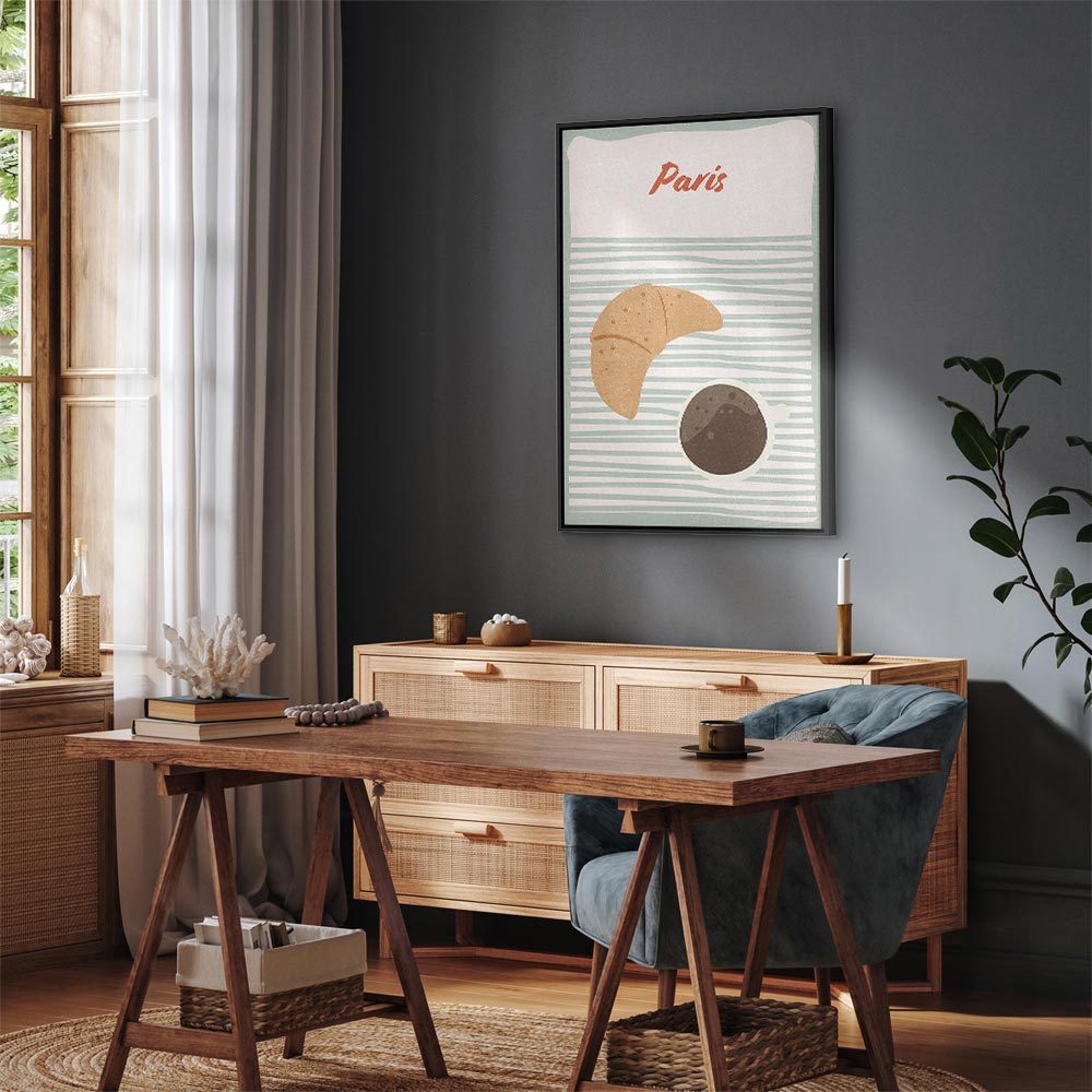 Parisian Breakfast Food Vertical Canvas Print