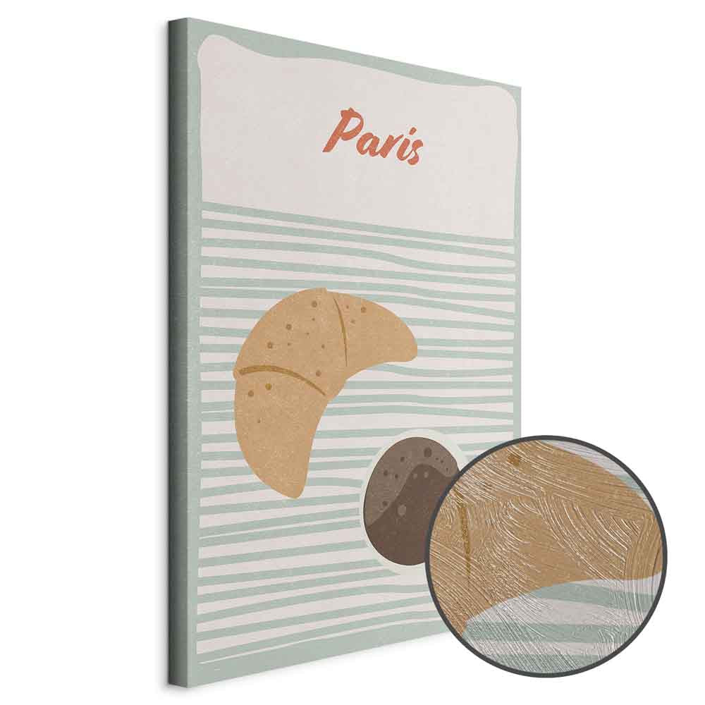 Parisian Breakfast Food Vertical Canvas Print