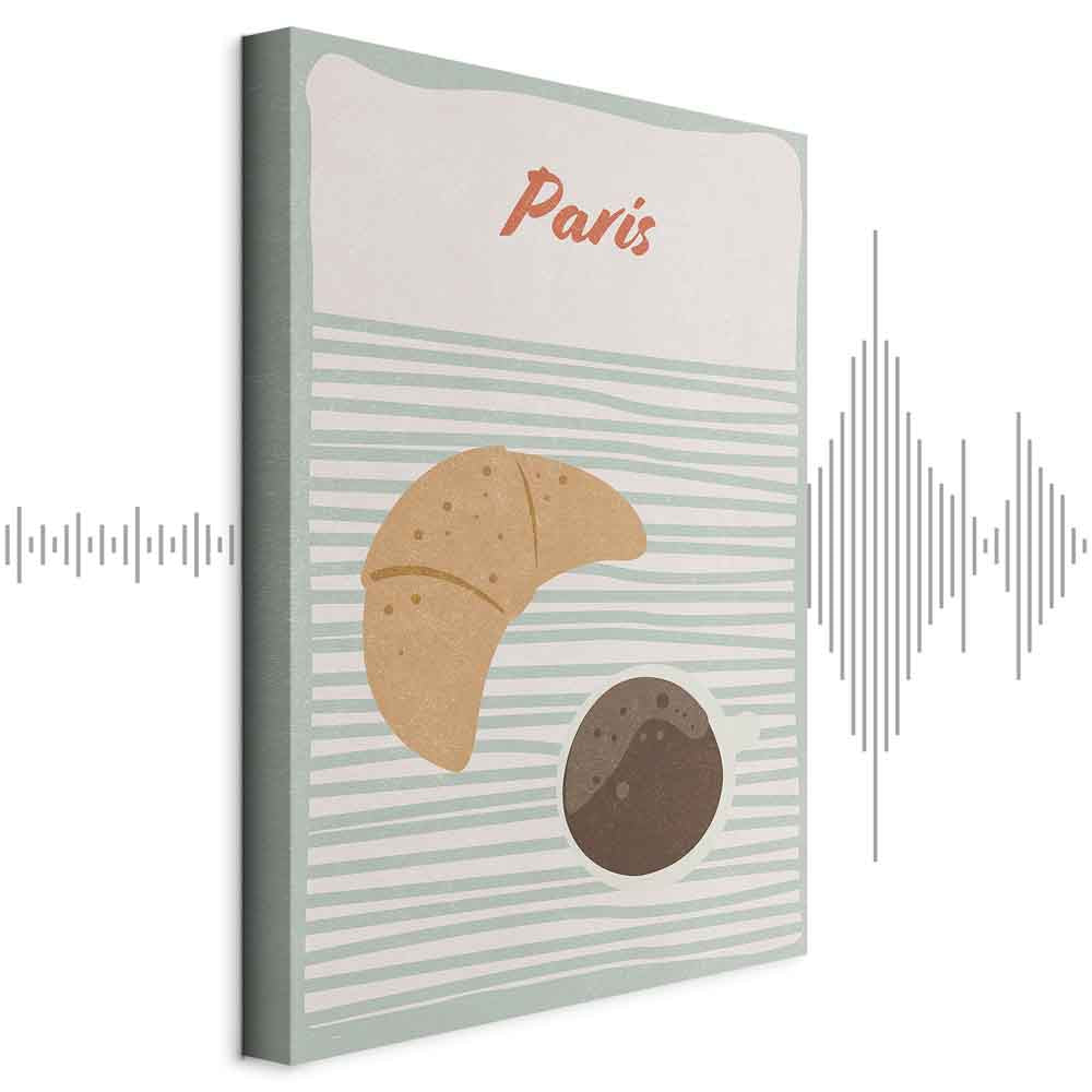 Parisian Breakfast Food Vertical Canvas Print