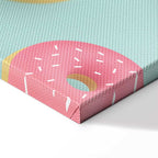 Pastel Donuts Food Pattern Canvas Print