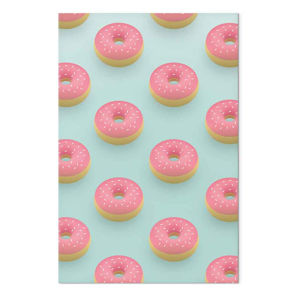 Pastel Donuts Food Pattern Canvas Print