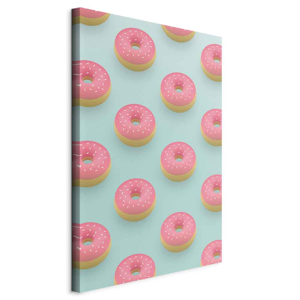 Pastel Donuts Food Pattern Canvas Print