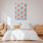 Pastel Donuts Food Pattern Canvas Print