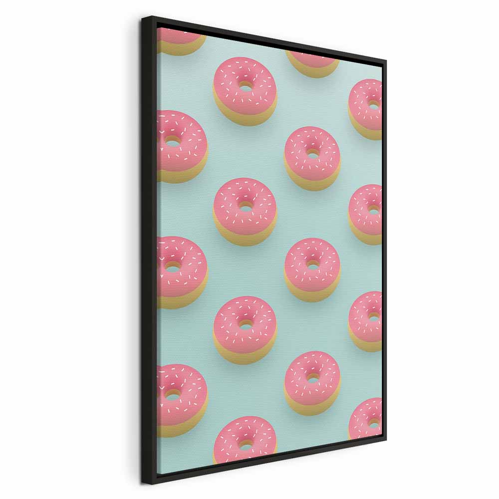 Pastel Donuts Food Pattern Canvas Print
