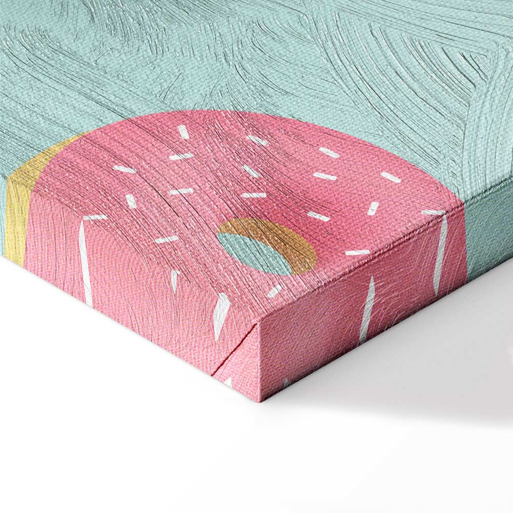 Pastel Donuts Food Pattern Canvas Print