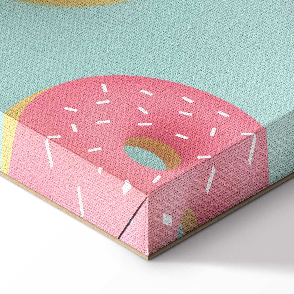 Pastel Donuts Food Pattern Canvas Print