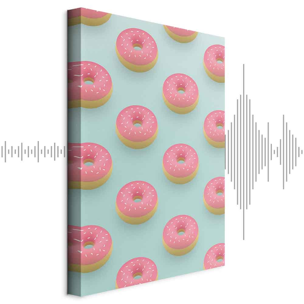 Pastel Donuts Food Pattern Canvas Print