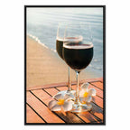 Romantic Wine & Sea Boards Vertical Canvas Print