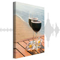 Romantic Wine & Sea Boards Vertical Canvas Print