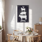 Kitchen Farm Animal Inscriptions Vertical Canvas Print