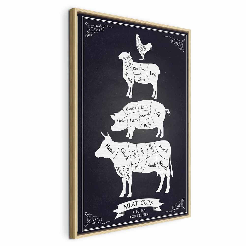 Kitchen Farm Animal Inscriptions Vertical Canvas Print