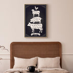 Kitchen Farm Animal Inscriptions Vertical Canvas Print