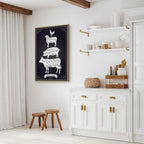 Kitchen Farm Animal Inscriptions Vertical Canvas Print