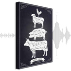 Kitchen Farm Animal Inscriptions Vertical Canvas Print