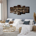 Chestnut World Map Canvas Print