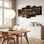 Chestnut World Map Canvas Print