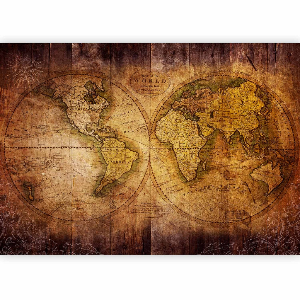 Antique World Map Wall Mural