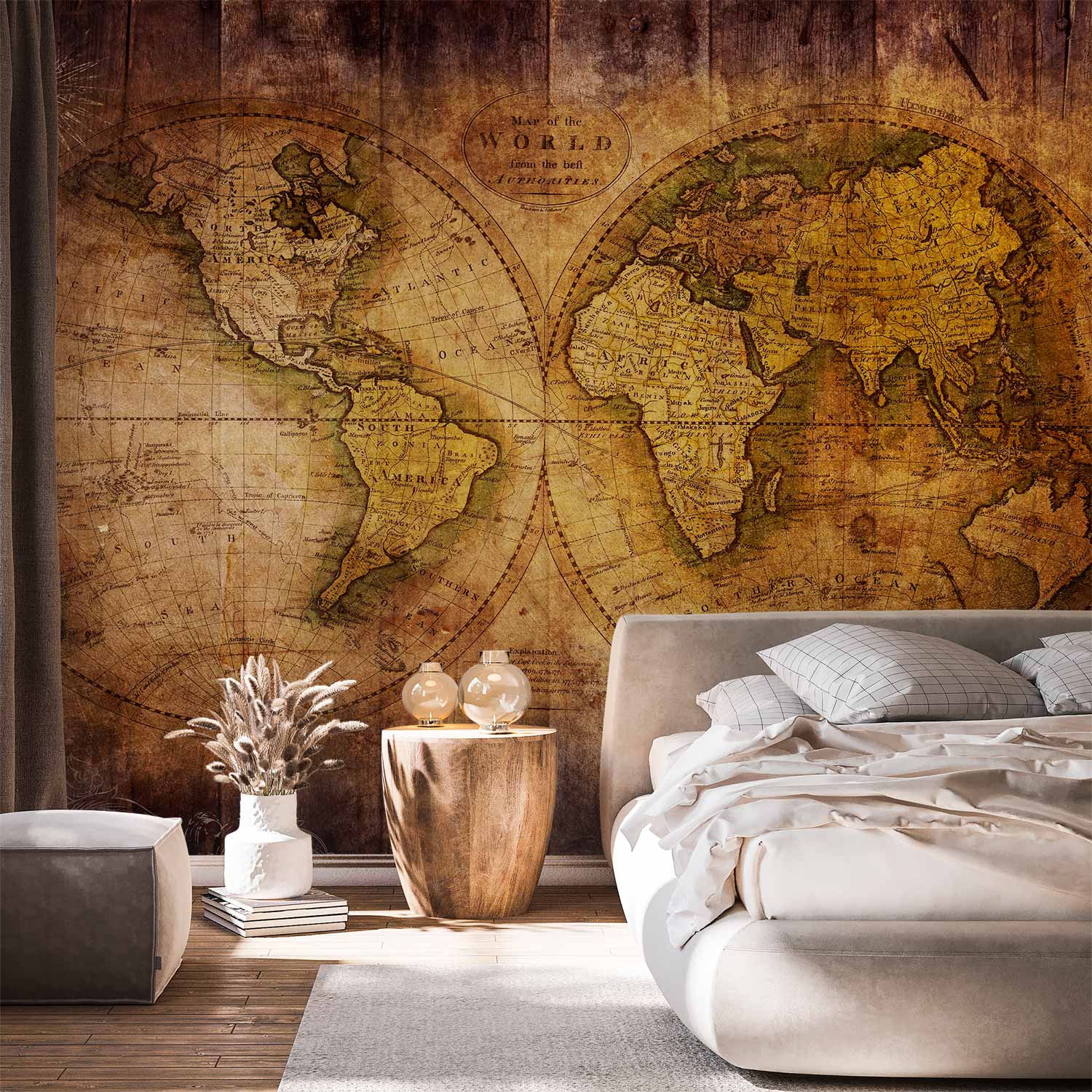 Antique World Map Wall Mural