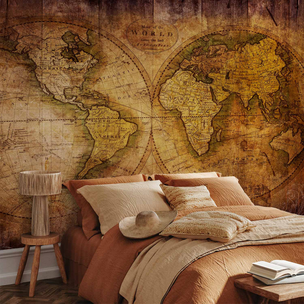 Antique World Map Wall Mural