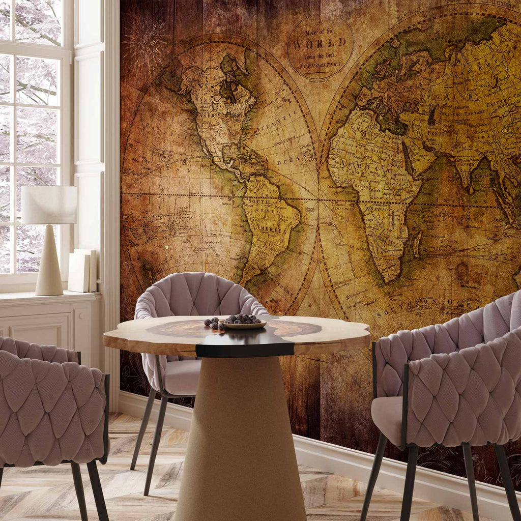 Antique World Map Wall Mural