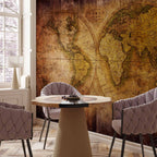 Antique World Map Wall Mural