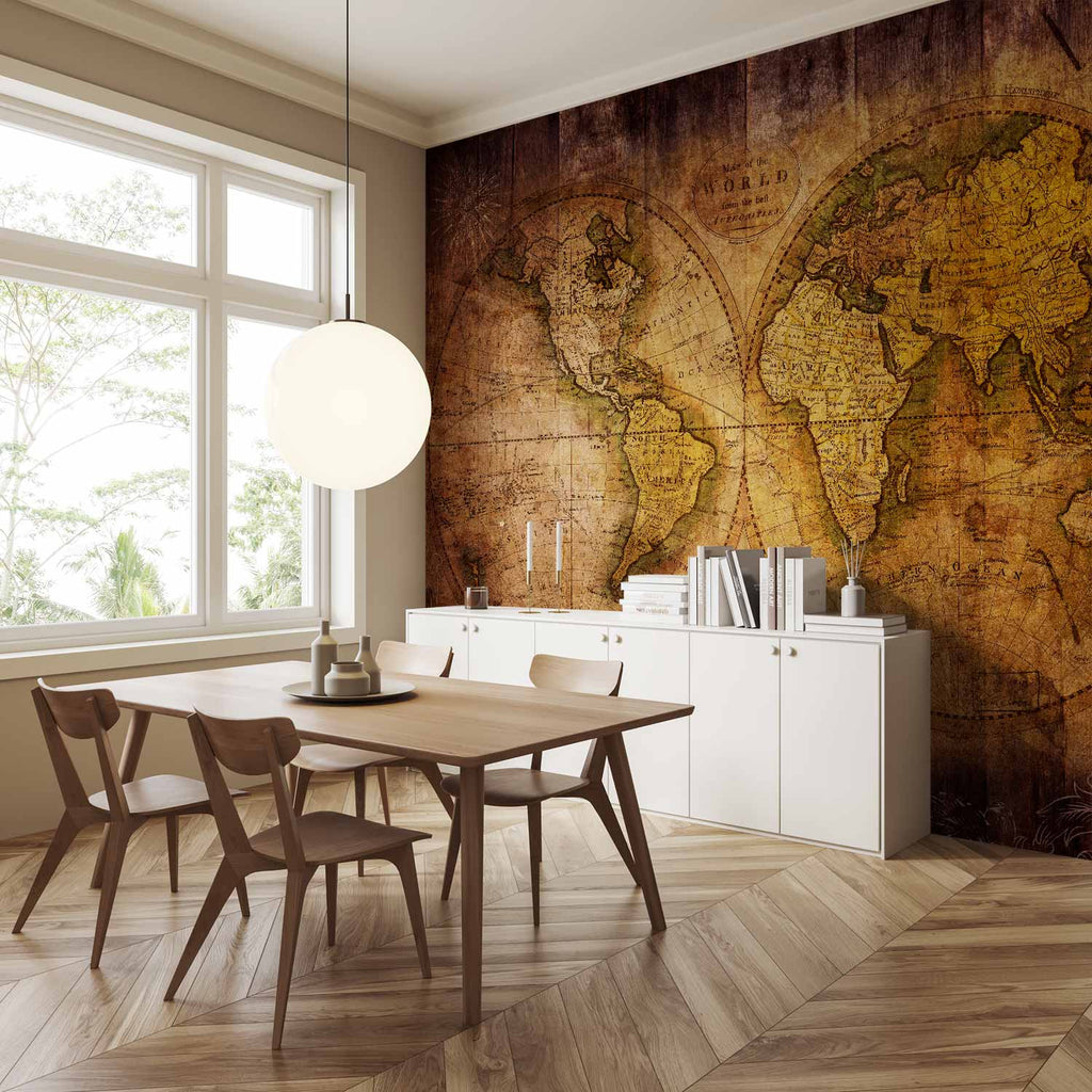Antique World Map Wall Mural