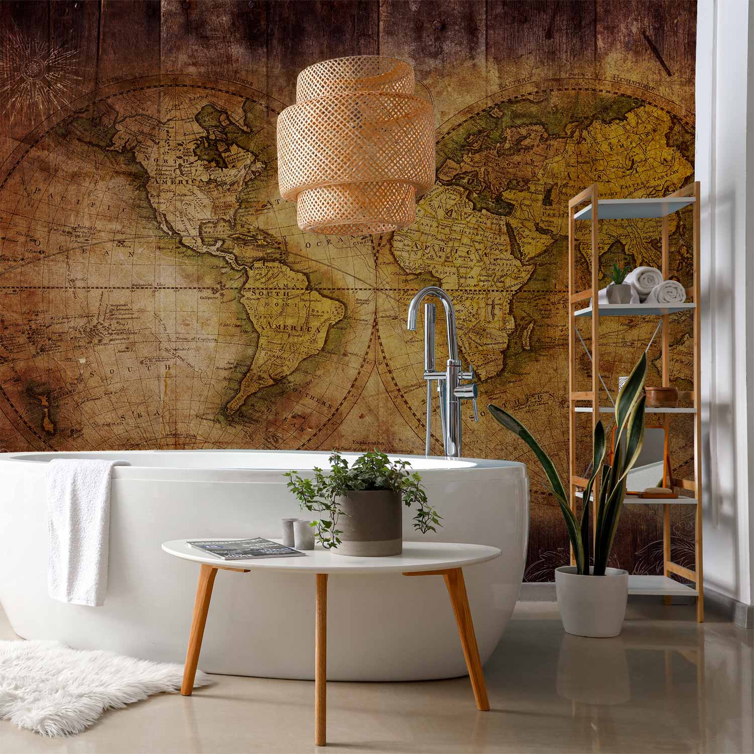 Antique World Map Wall Mural