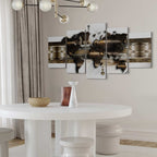 Metallic World Map Modern Canvas Print