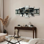 Metal World Map Modern Canvas Print