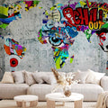 Graffiti World Map Multicolor Wall Mural