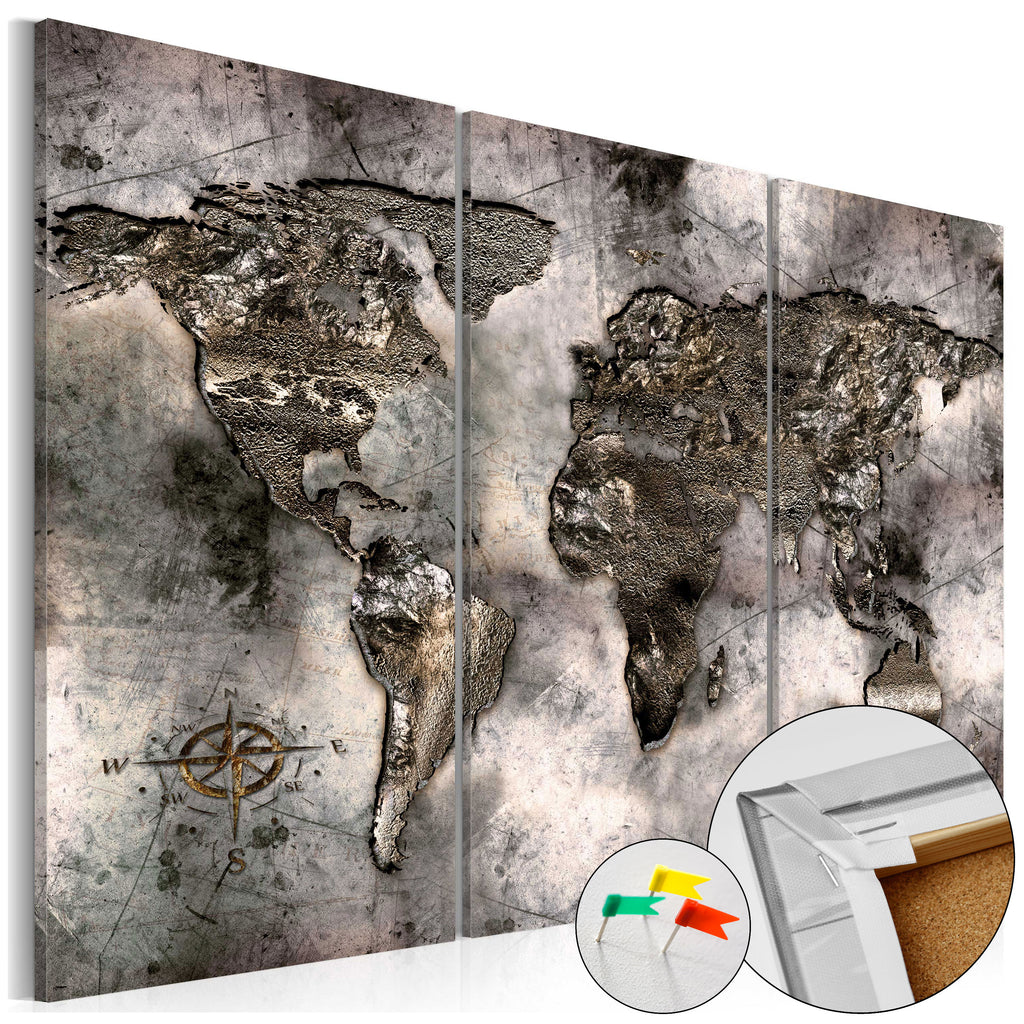 Opalescent World Map Decorative Pinboard