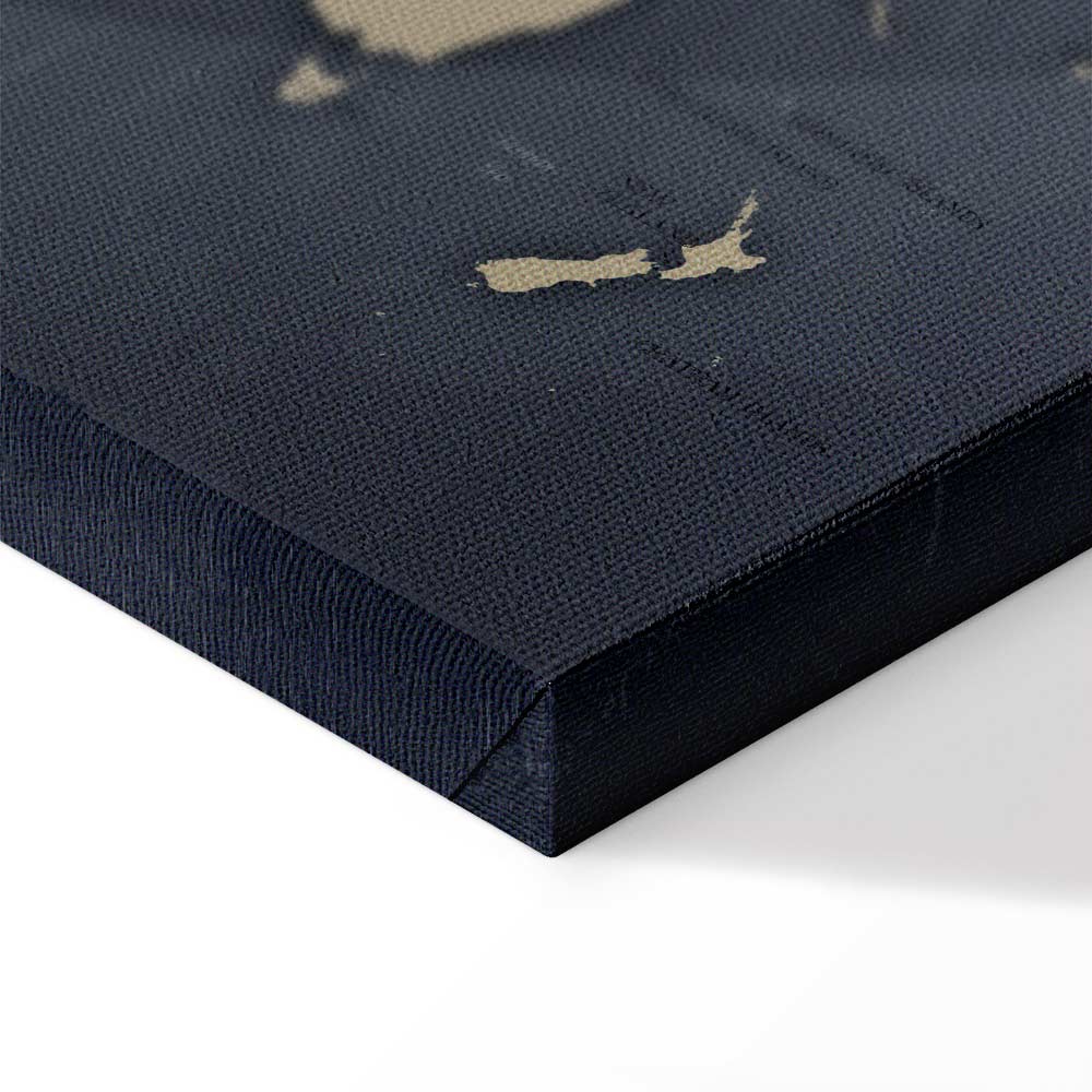 Anthracite World Map Canvas Print