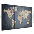 Anthracite World Map Canvas Print
