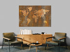 Rusty World Map Decorative Pinboard