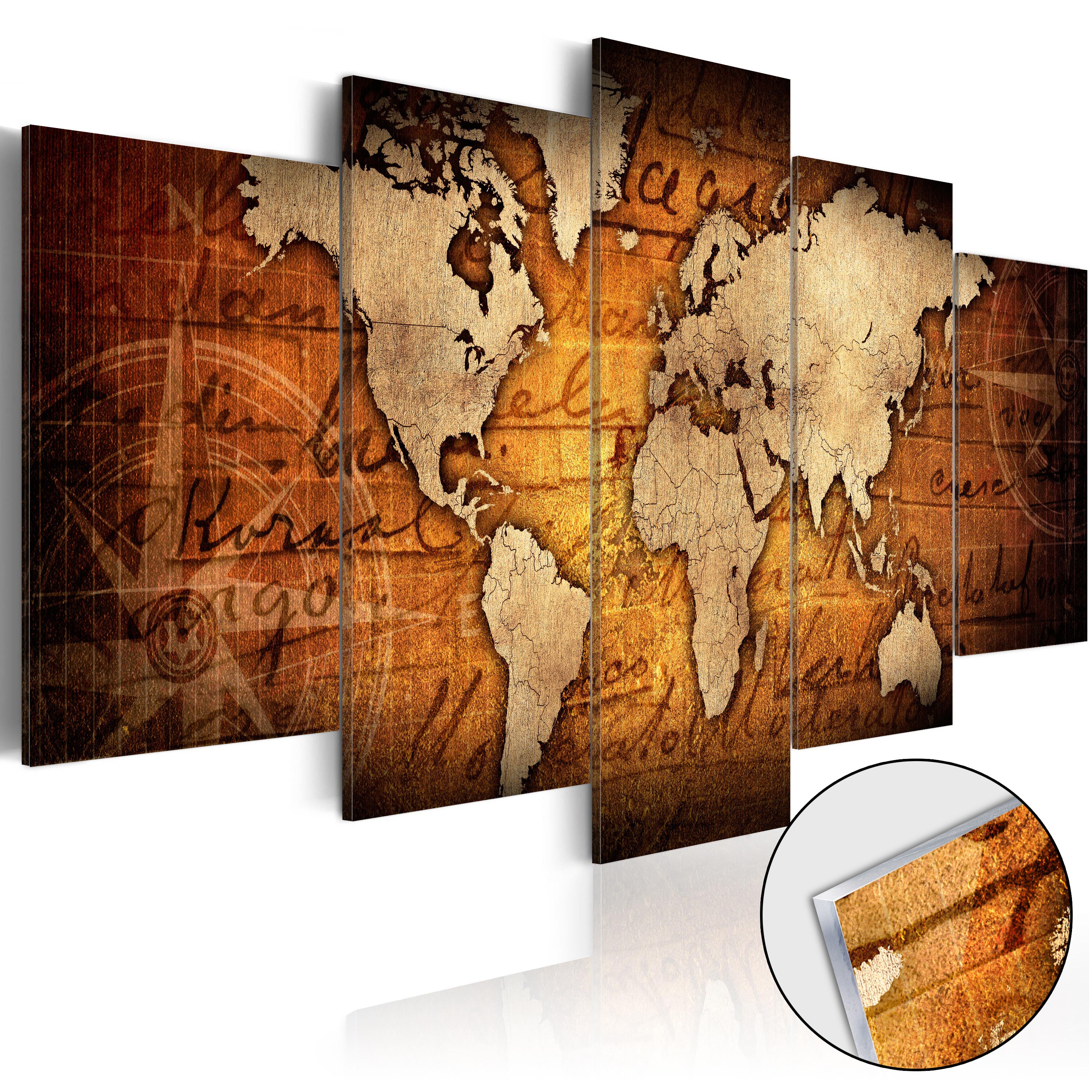 Bronze World Map Acrylic Print