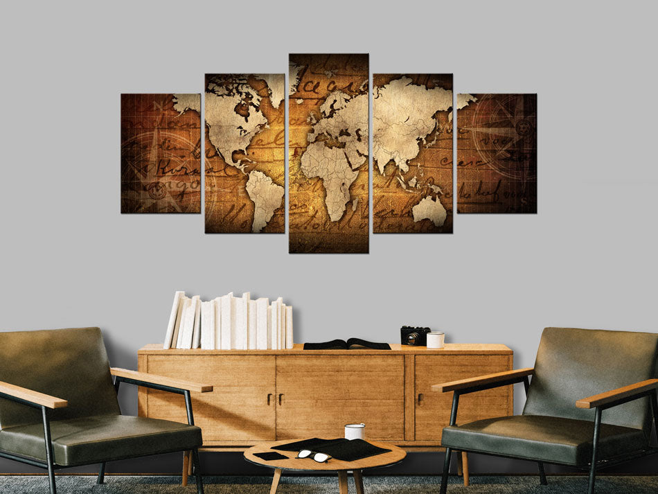 Bronze World Map Acrylic Print