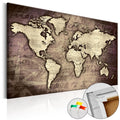 Retro World Map Compass Decorative Pinboard