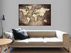 Retro World Map Compass Decorative Pinboard