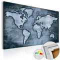 Sapphire World Map Retro Decorative Pinboard