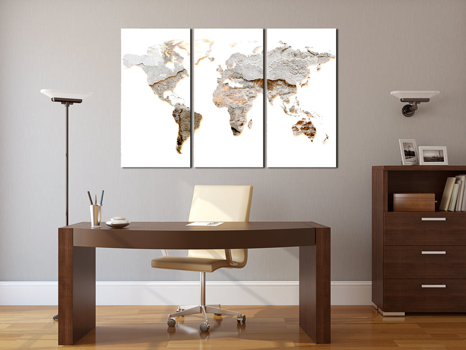 Concrete World Map Modern Decorative Pinboard