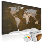 Cinnamon World Map Compass Decorative Pinboard
