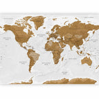 World Map White Oceans Wall Mural